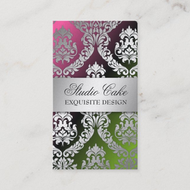 311 Alonnah Damast-Lutscher-Lakritze metallisch Visitenkarte (Vorderseite)