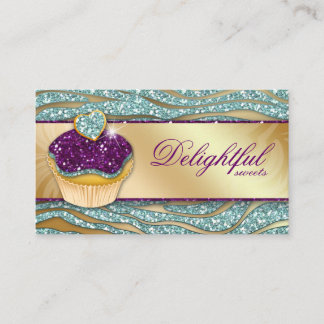 311 Bäckerei Business Card Zebra Cupcake Sparkle T Visitenkarte