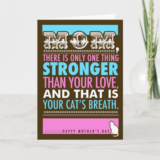 311 Bad Breath Mother's Day Funny Cat's Card Karte (Vorderseite)