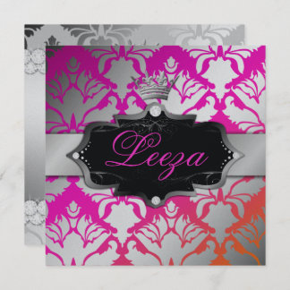 311-Barockprinzessin Metallic Einladung