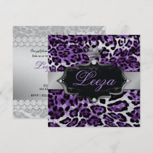 311-Baroque Prinzessin Purple Leopard Metallic Einladung