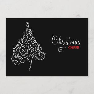 311-Black und weißes Weihnachten laden ein Einladung