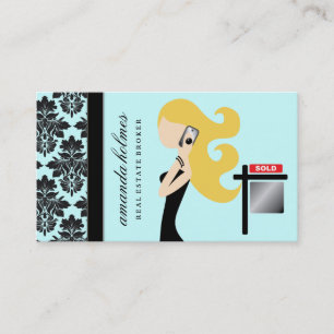 311 Blau wirkliches Anwesenblondes Fashionista- Visitenkarte