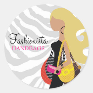 311 Blonde Fashionista Purses Zebra Runder Aufkleber