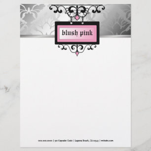 311 Blush Pink Damast Schimmer Briefbogen