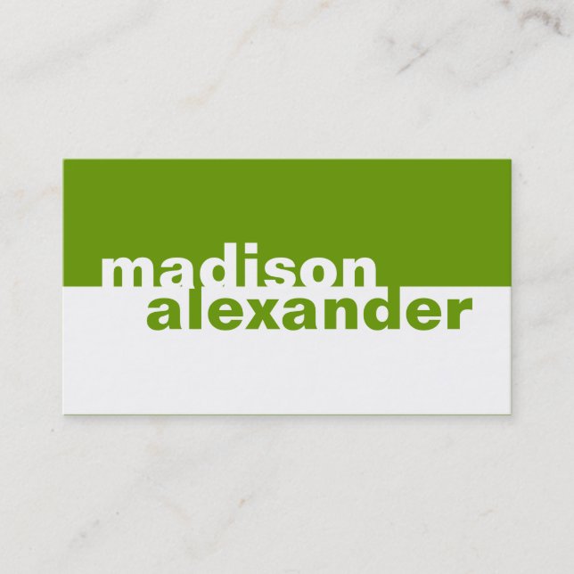 311-Bolly Simplistic| Grün Visitenkarte (Vorderseite)