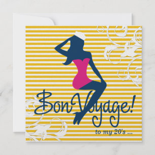 311 Bombshell Silhouette Nautical BlueTheme Einladung