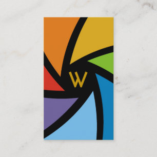 311-CAMERA BEREITEN   BUNTES GELB vor Visitenkarte