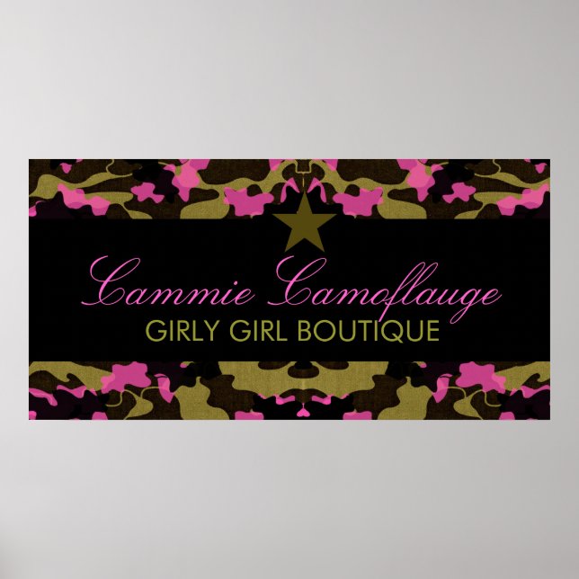 311 Camouflage Star Pink Banner Poster (Vorne)