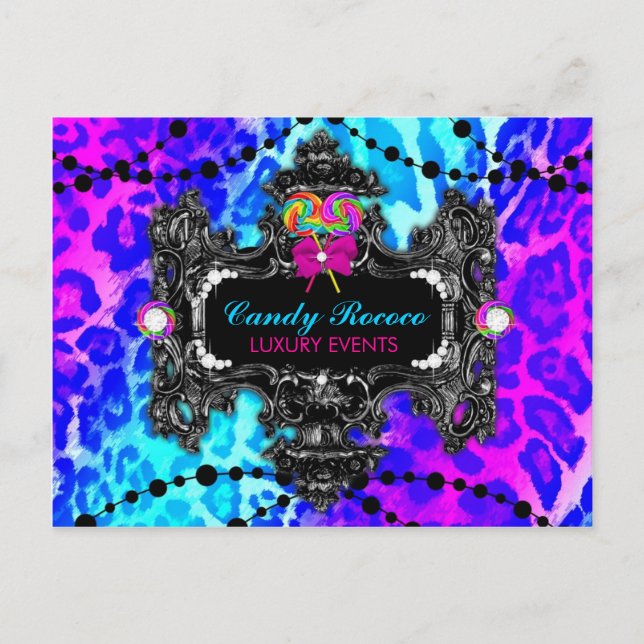 311 Candy Wonderland Leopard Postkarte (Vorderseite)