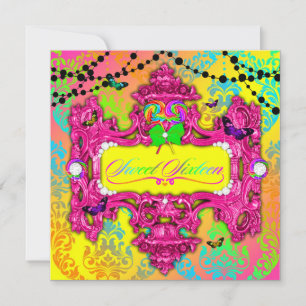 311 Candy Wonderland Pink Sweet 16 Einladung