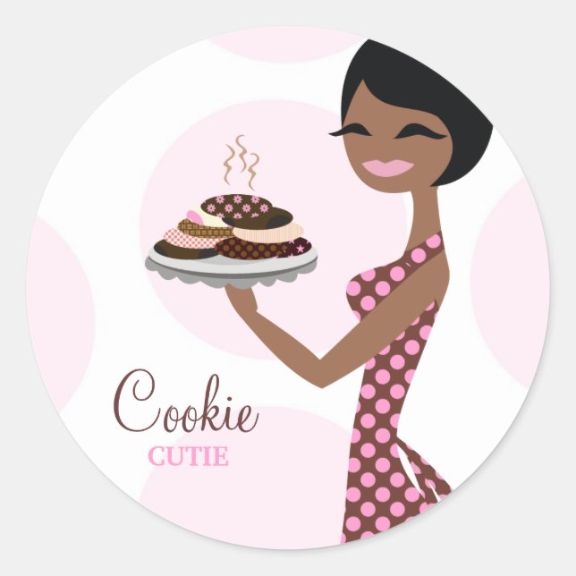 311-Carmella der Süsse Cookie Runder Aufkleber (Vorderseite)