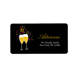 311-Champagne Toast Address Labels Adressaufkleber