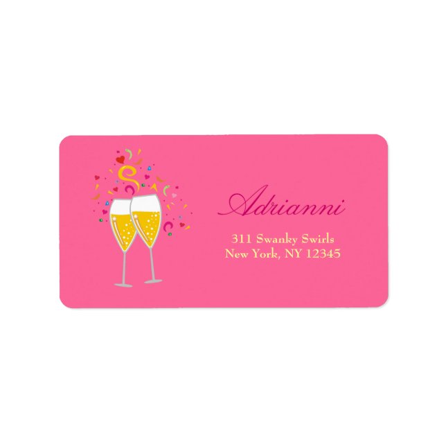 311-Champagne Toast Address Labels Adressaufkleber (Vorne)