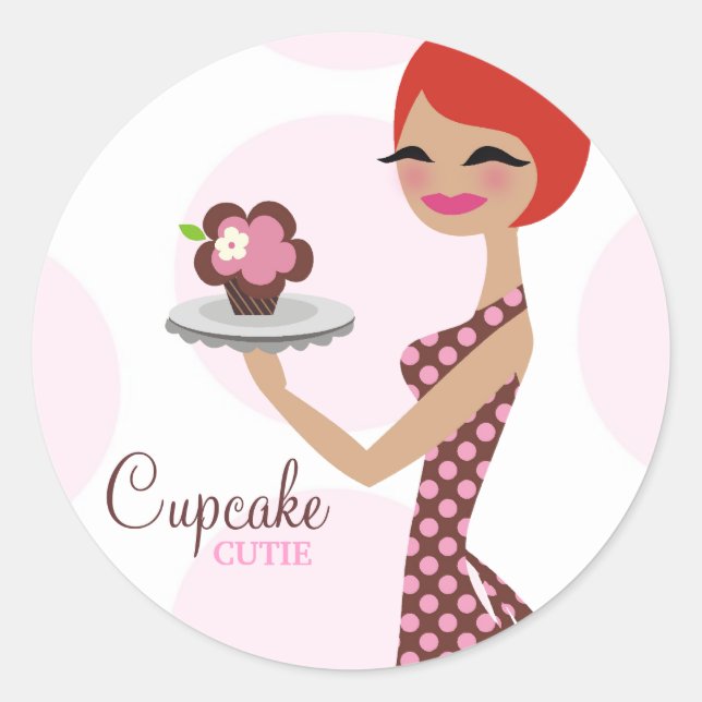 311-Cherrie der Cupcake-Süsse Aufkleber (Vorderseite)