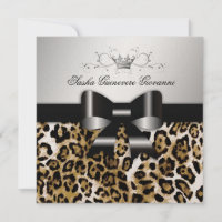 311 Chic Brown Leopard Bow  | Metallisches Gold