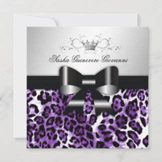 311 - Chic Hot Lilac Leopard Bow| Süß 16 Einladung