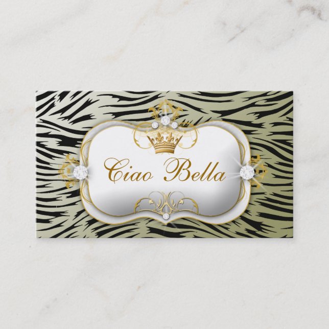 311 Ciao Bella angesagtes Zebra-Moos Visitenkarte (Vorderseite)