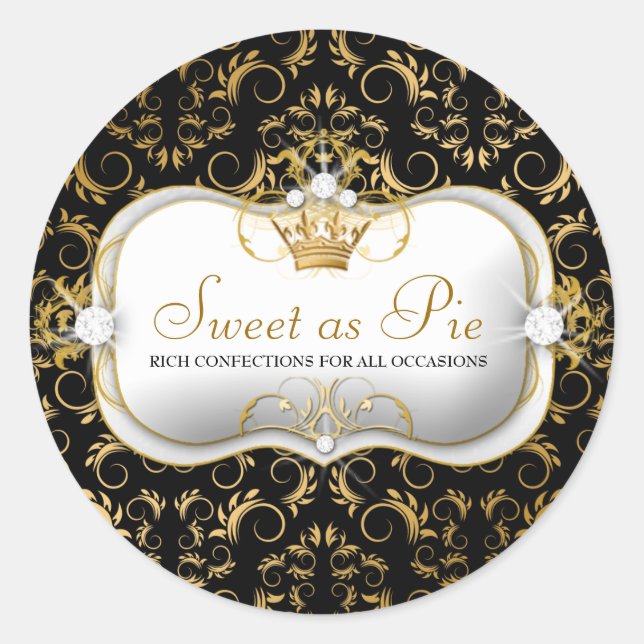 311 Ciao Bella Golden Divine Rich Black Runder Aufkleber (Vorderseite)