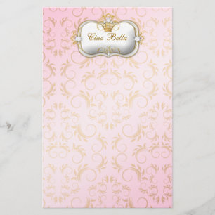 311 Ciao Bella goldenes göttliches Rosa Briefpapier
