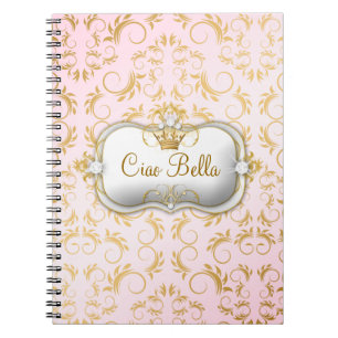 311 Ciao Bella goldenes göttliches Rosa Notizblock