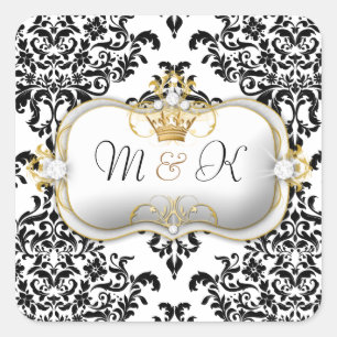 311 Ciao Bella & Lovey Dovey Damask Quadratischer Aufkleber