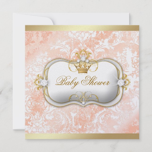 311 Ciao Bella "Peaches & Cream" Vintag Chic Einladung (Vorderseite)