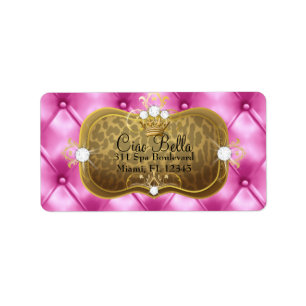 311 Ciao Bella rosa Büschel-Leopard Adressaufkleber