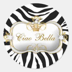 311 Ciao Bella Zebra Streifen Runder Aufkleber