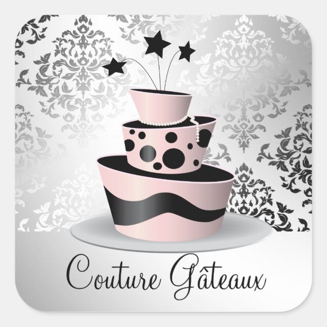 311 Couture Gateaux Quadratischer Aufkleber (Vorderseite)