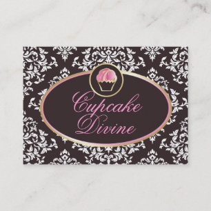 311-Cupcake erahnen festen Damast Visitenkarte