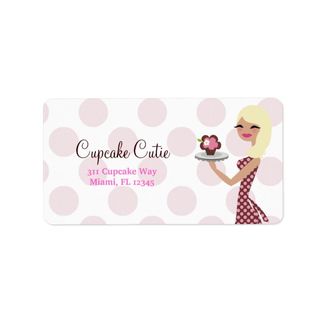 311-Cupcake-Süsse - Leichter Wavy Blond Adressaufkleber (Vorne)