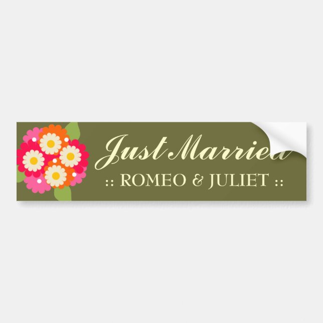 311-CUSTOMIZABLE GERADE VERHEIRATET AUTOAUFKLEBER (Vorne)