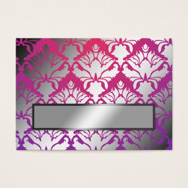 311-Damask-Shimmer Lila Namenskarteneinstellung (Vorderseite)