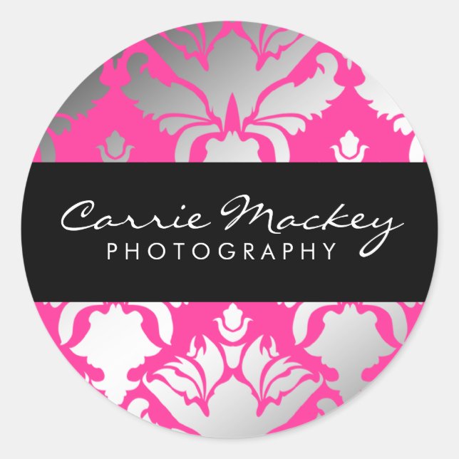 311-Damaskus-Shimmer Pink-Flammenaufkleber Runder Aufkleber (Vorderseite)