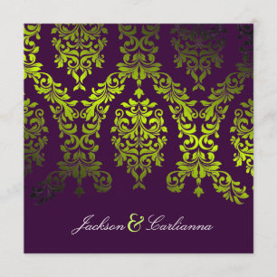 311-Dashing Garten-Aubergine des Damast-  Einladung