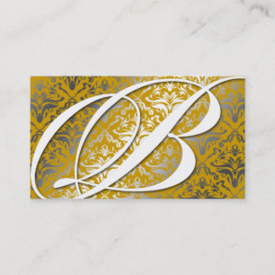311-Dazzle ich Damast - b-Monogramm-Gold Visitenkarte
