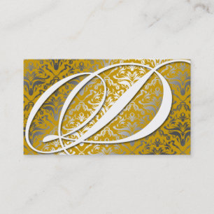 311-Dazzle ich Damast - d-Monogramm golden Visitenkarte