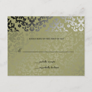 311-Dazzling Damask Alligator RSVP-Karte RSVP Karte