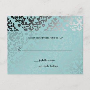 311 Dazzling Damask Artic RSVP-Karte RSVP Karte