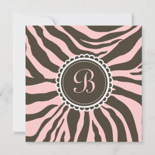 311- Delektierbar Sweet - Brown n'Pink Zebra Einladung