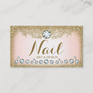 311 Diamant-Vintager bezaubernder GoldGlitzer Visitenkarte