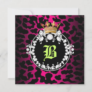 311 Diamond Medallion Leopard Hot Pink Limon Sass Einladung