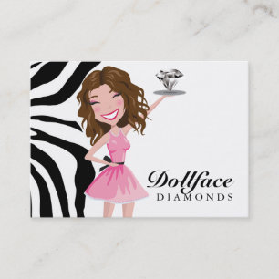 311 Dollface Diamant-SchokoladenkuchenZebra 3,5 x Visitenkarte