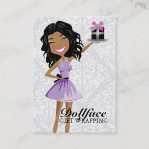 311 Dollface Geschenke Ebonie Damast 3,5 x 2 Visitenkarte