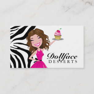 311 Dollface Nachtisch-SchokoladenkuchenZebra Visitenkarte
