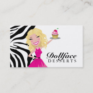 311 Dollface Nachtische Blondie Zebra Visitenkarte