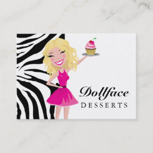 311 Dollface Nachtische Blondie Zebra Visitenkarte