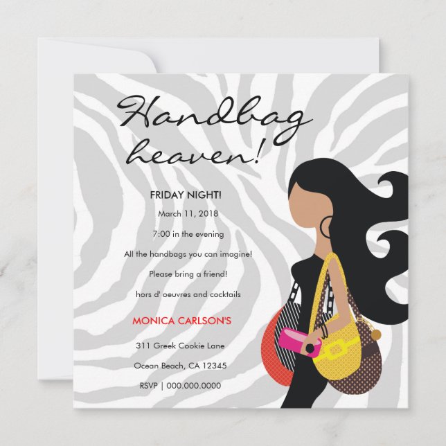 311-Fashionista Handbag Einladung (Vorderseite)