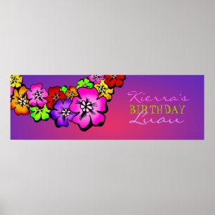 311-Flower Shower Birthday Banner   Sunset Poster